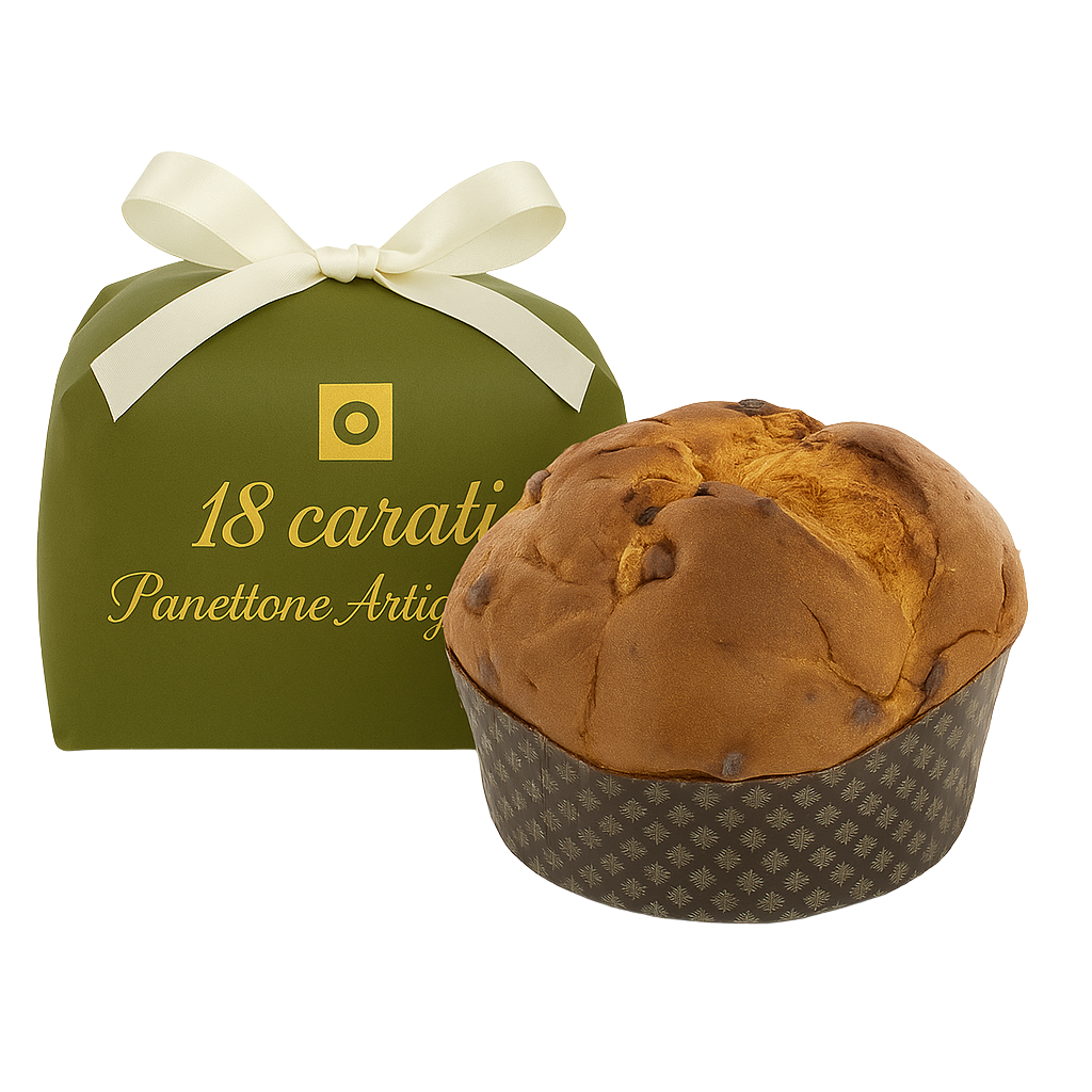Mockup finale con carta personalizzata e panettone